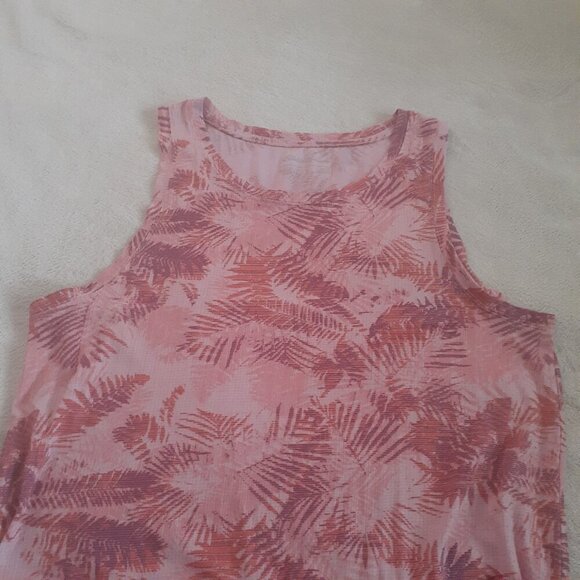 Eddie Bauer XL Pink Tropical Leaf Print Coast & Climb Sleeveless Maxi Dress - Picture 3 of 10